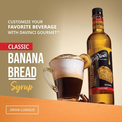 DaVinci Gourmet Banana Bread Syrup - Rich Flavor for Baking & Beverages | 25.4 Fl Oz