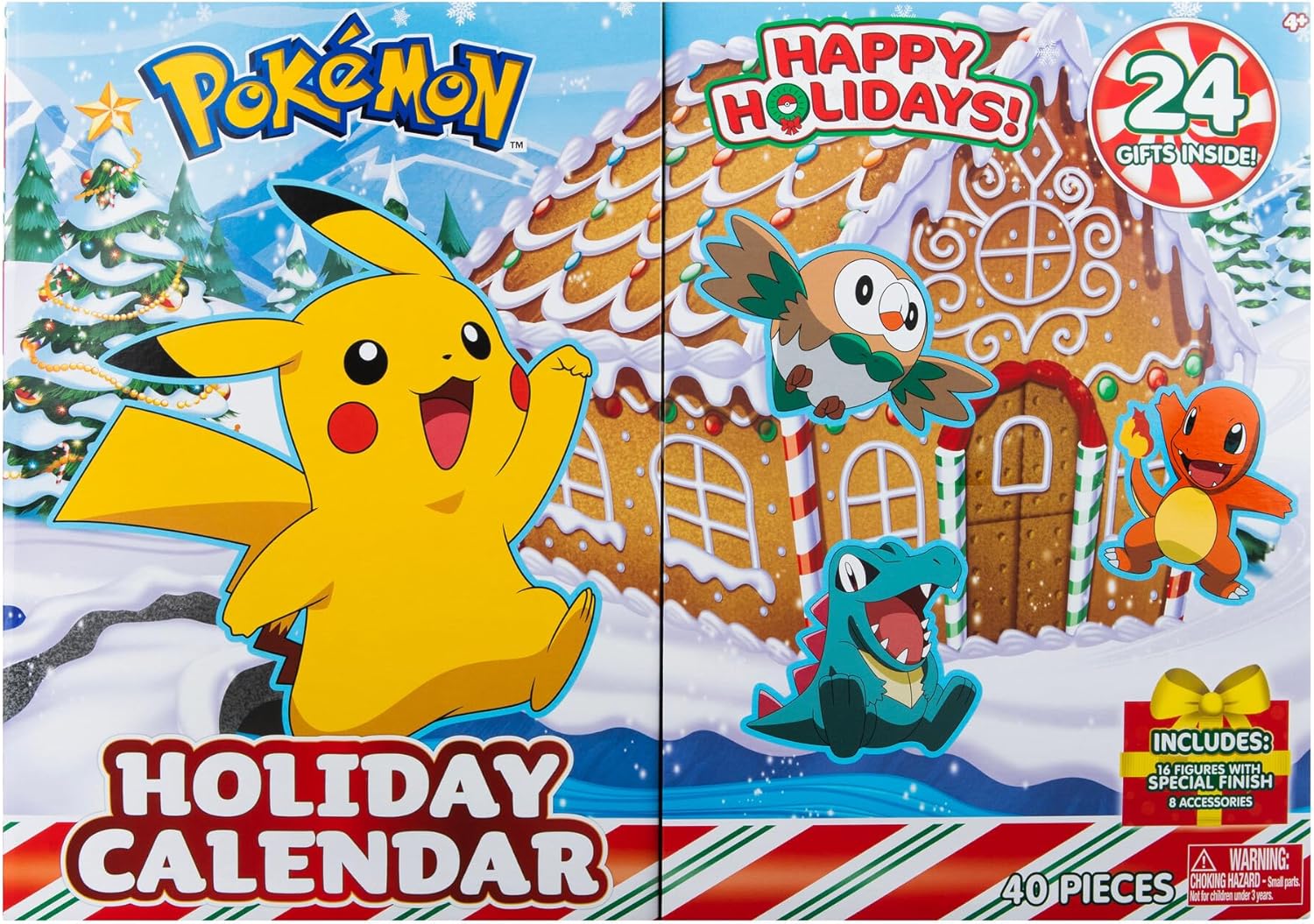 Pokémon PKW3066 Holiday Calendar - 24 Collectible 2-Inch Battle Figures for Fun Adventures