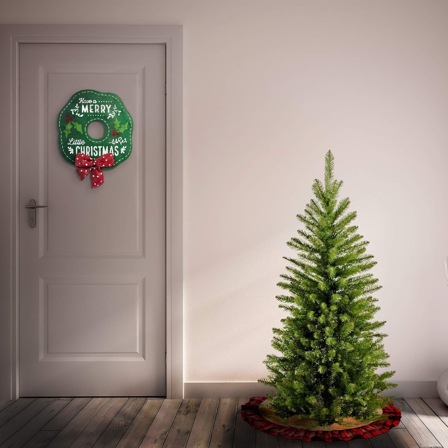 National Tree Company 4 Ft Slim Kingswood Fir Mini Artificial Christmas Tree - Unlit, 269 Tips, Green