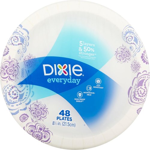 Dixie Everyday Paper Plates - 8.5 Inches, 48 Count | Durable & Convenient Dining Solution