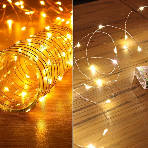 Ariceleo LED Fairy Lights - Warm White 16ft Bundle with Basic & Upgraded Features