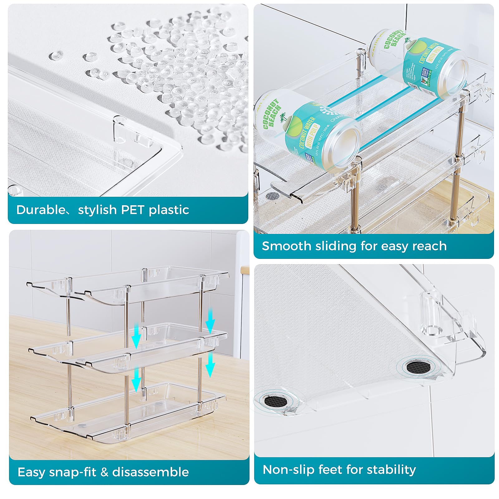 oylik Can Organizer for Pantry, 3 Tiers Can Storage Rack, up to 36 Cans Food Holders for Fridge, Cabinet and Pantry Organization
