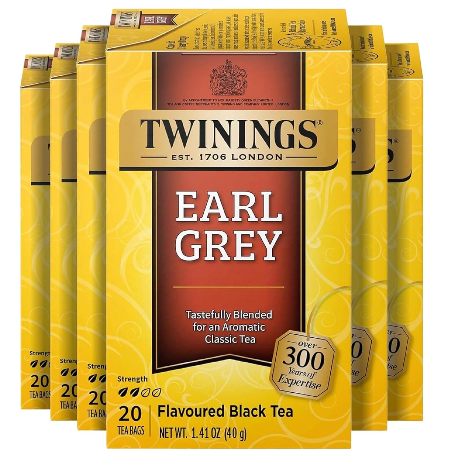 Twinings Earl Grey Tea Bags - Individually Wrapped, Citrus & Bergamot Flavor, 20 Count (Pack of 6)