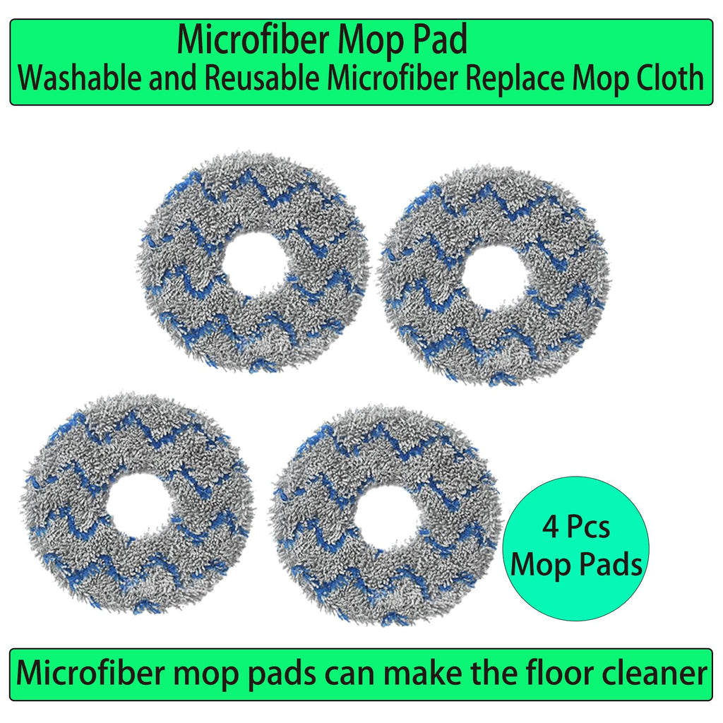 Replacement Spare Parts for Ecovacs DEEBOT X1 OMNI / X1 Turbo / T10 OMNI Robot Vacuum 1 Main Brush 3 Pair Side Brush 4 Mop Pad 3 Filter 4 Dust Bag Activated Carbon Upgraded Accessories
