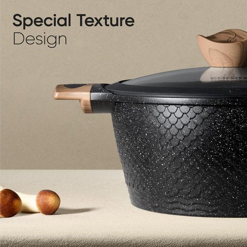 CAROTE 26-Piece Nonstick Cookware Set - Induction-Compatible, PFOA-Free, Black Pots and Pans