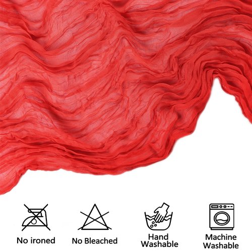6 Pack Red Valentine’s Day Cheesecloth Table Runner 35x120 Inch Gauze Rustic Boho Table Runner 10FT Cheese Cloth for Wedding Decor Birthday Party Bridal Baby Shower Table Decoration