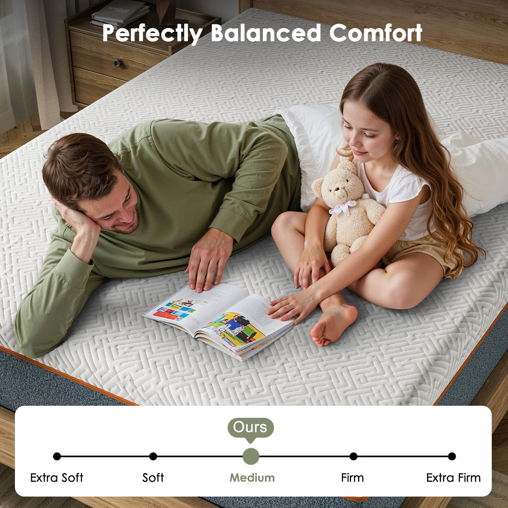 Marsail 10″ Twin Mattress for Bedroom, Medium Firm Memory Foam with Cooling Gel and Graphene Fabric, Pressure Relief, Fiberglass-Free, CertiPUR-US Certified