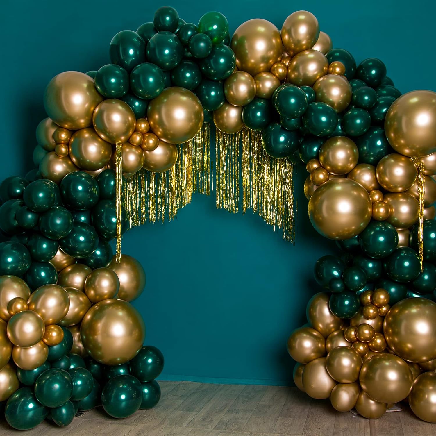 RUBFAC Gold Balloons - 129-Piece Metallic Balloon Garland Kit for Graduation, Wedding, & Birthday Decor