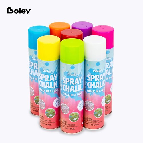 Boley Spray Chalk - Vibrant 8 Pack Washable Chalk Spray Paint, Non-Toxic 7 oz for Outdoor Fun
