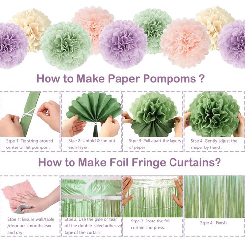 Fairy Birthday Party Decorations Set, Fairy Themed Party Decorations, Green Purple Pink Yellow Balloons Butterfly Banner for Birthday Decorations Spring Tea Party