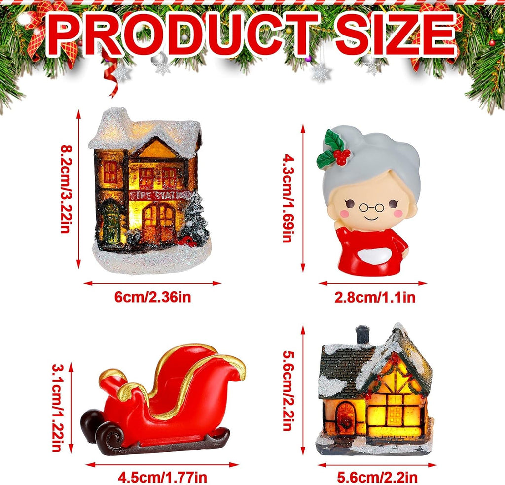 Woanger 29-Piece Christmas Village Set | LED Lighted Houses & Figurines for Holiday Decor