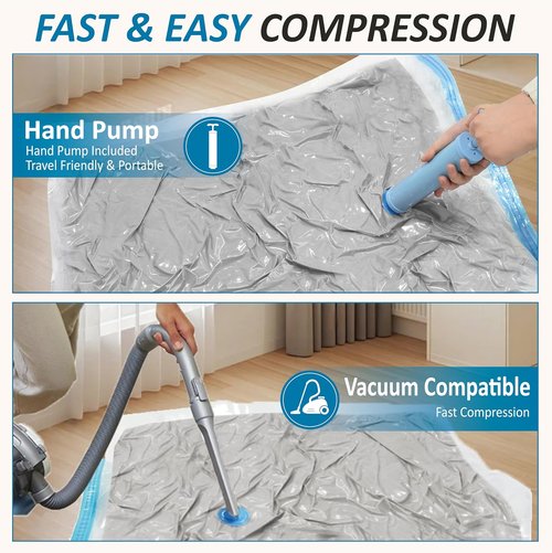 Cozy Essential Vacuum Storage Bags - 80% Compression Space Saver for Clothes & Bedding | 20-Pack Combo