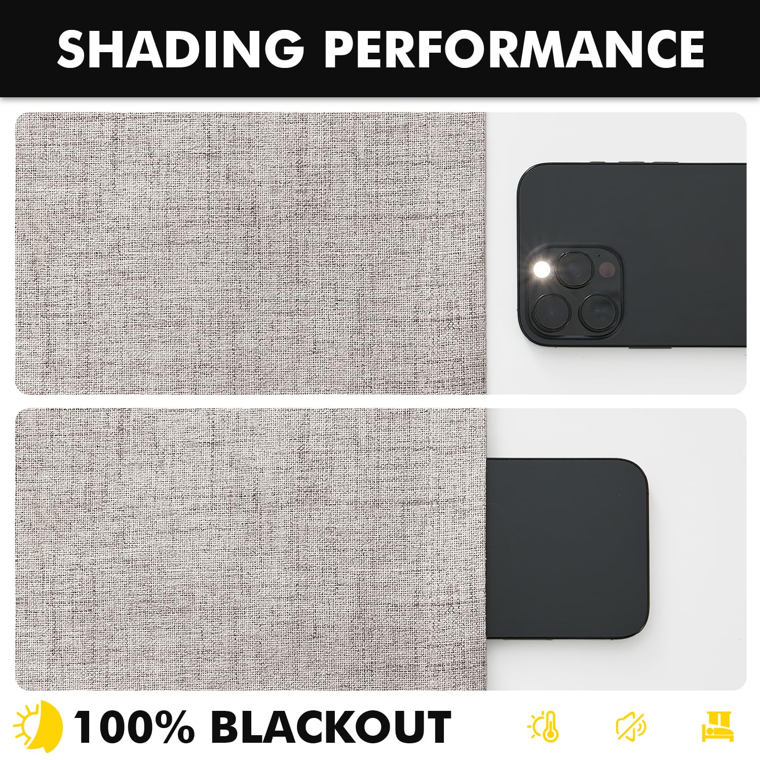 MIULEE 100% Blackout Linen Curtains for Bedroom, Ivory Solid Luxury Decor Thermal Insulation Room Darkening Drapes for Living Room Back Tab Rod Pocket 42 x 84 Inches, 2 Panels