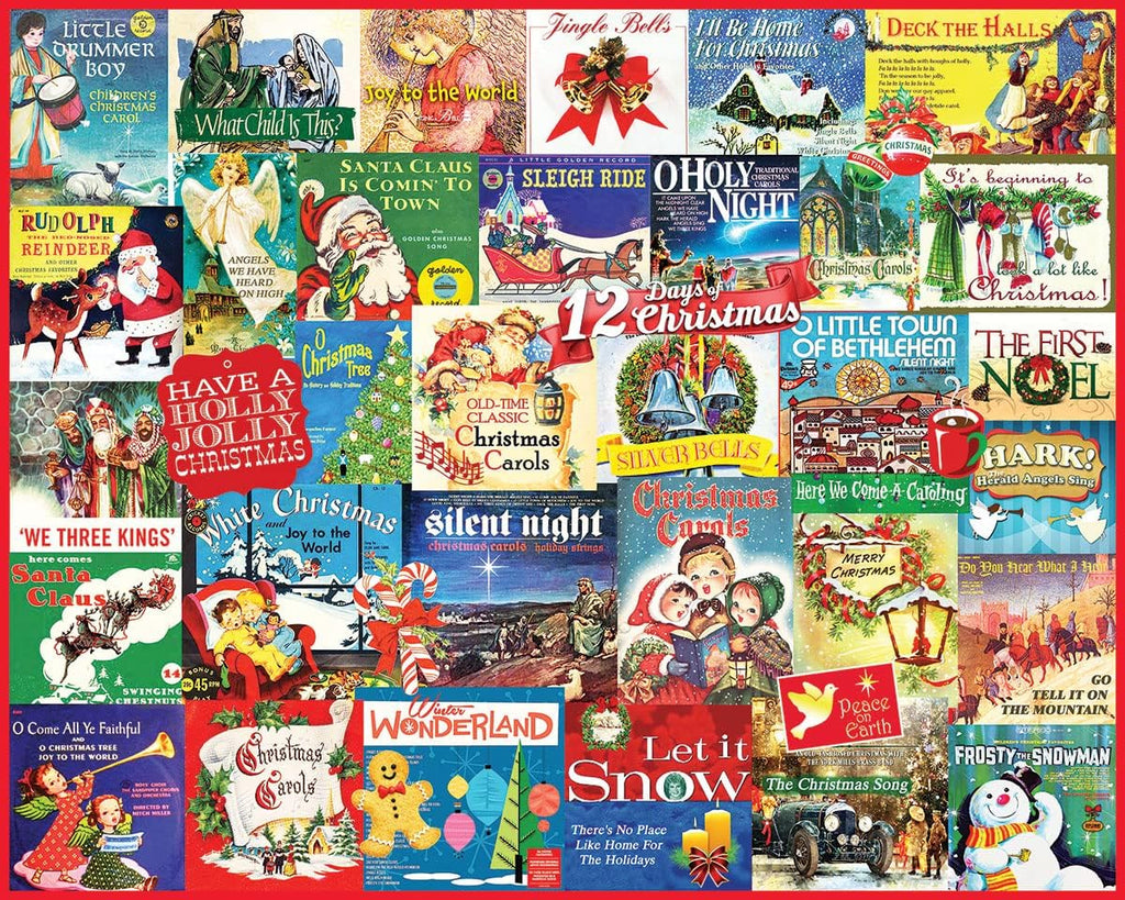 White Mountain 1000 Piece Jigsaw Puzzle - Winter Christmas Holiday Scene | Large 24"x30" Pieces