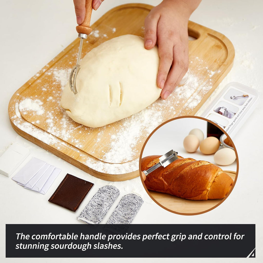 Skiennix Bread Lame - Sourdough Scoring Tool with 10 Razor Blades & Protective Cover | Essential Baking Supplies