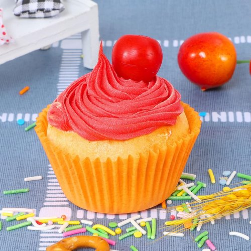 Caperci Orange Cupcake Muffin Liners - 500-Count, No Smell, Food Grade & Grease-Proof Paper