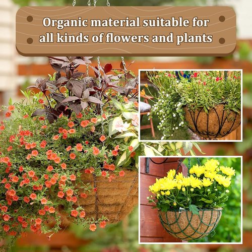 Legigo 10-Inch Coco Liners - 4 Pack Natural Coconut Fiber Replacement for Hanging Baskets