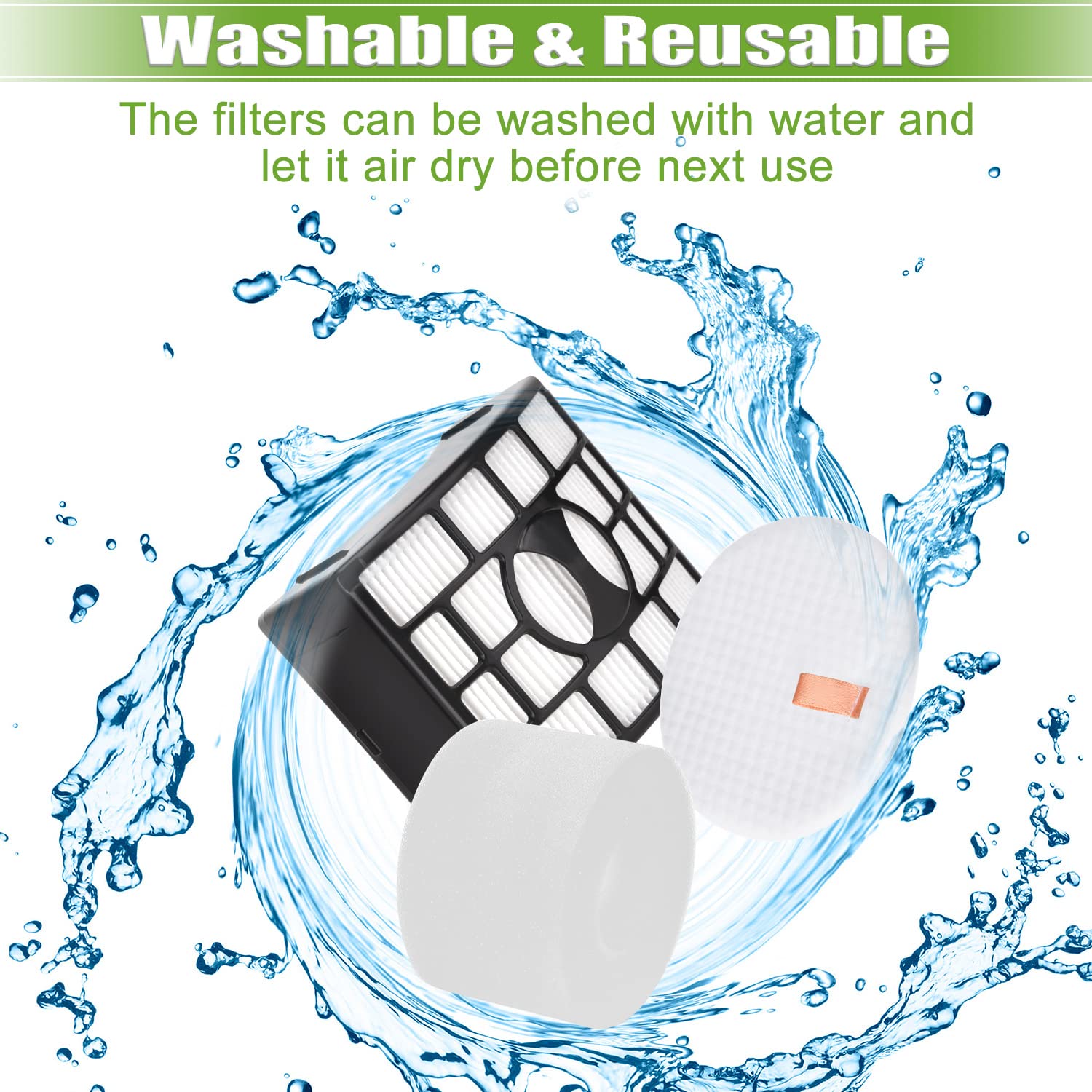 Anicell for Shark UV700 Filter Replacement DuoClean Rotator Lift Away Upright Vacuum ZD550 ZD552 NV611 NV600 NV601 NV770 NV771, 2 HEPA Filters + 4 Foam & 4 Felt Filters, Replace Parts XFF600, XHF600