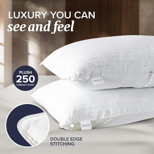 Beckham Hotel Collection King Size Bed Pillows - Set of 2 Down Alternative for All Sleep Positions