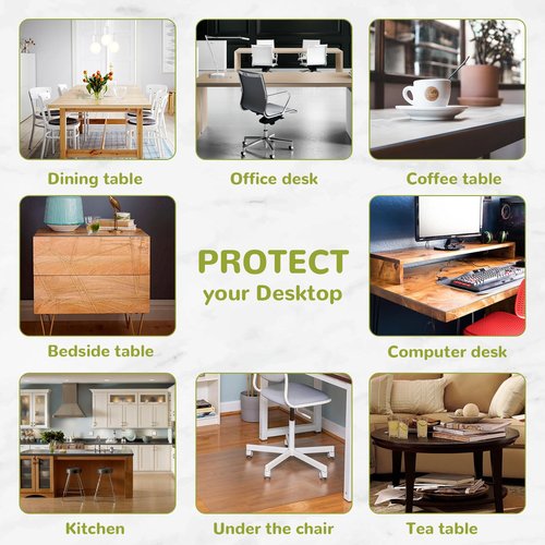 Eisdroma 42 x 78 Inch Clear Table Cover Protector, Clear Table Protector for Dining Room Table, 1.5mm Plastic Table Cover, Waterproof Table Pad for Kitchen, Office