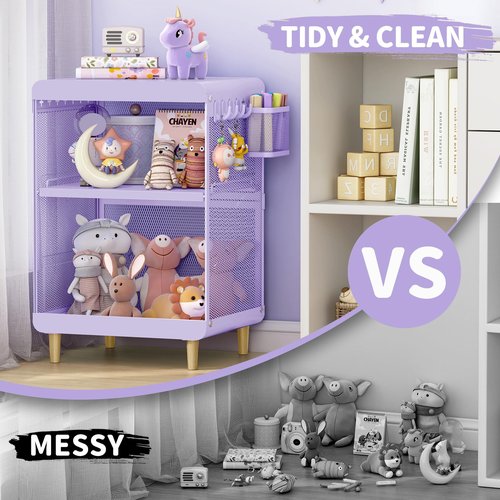 SYKIARIOL Kids Nightstand,Kids Bedside Table,Teen Girls Night Stand,Toddler Night Stand,End Table for Girls Room Storage,Purple Nightstand