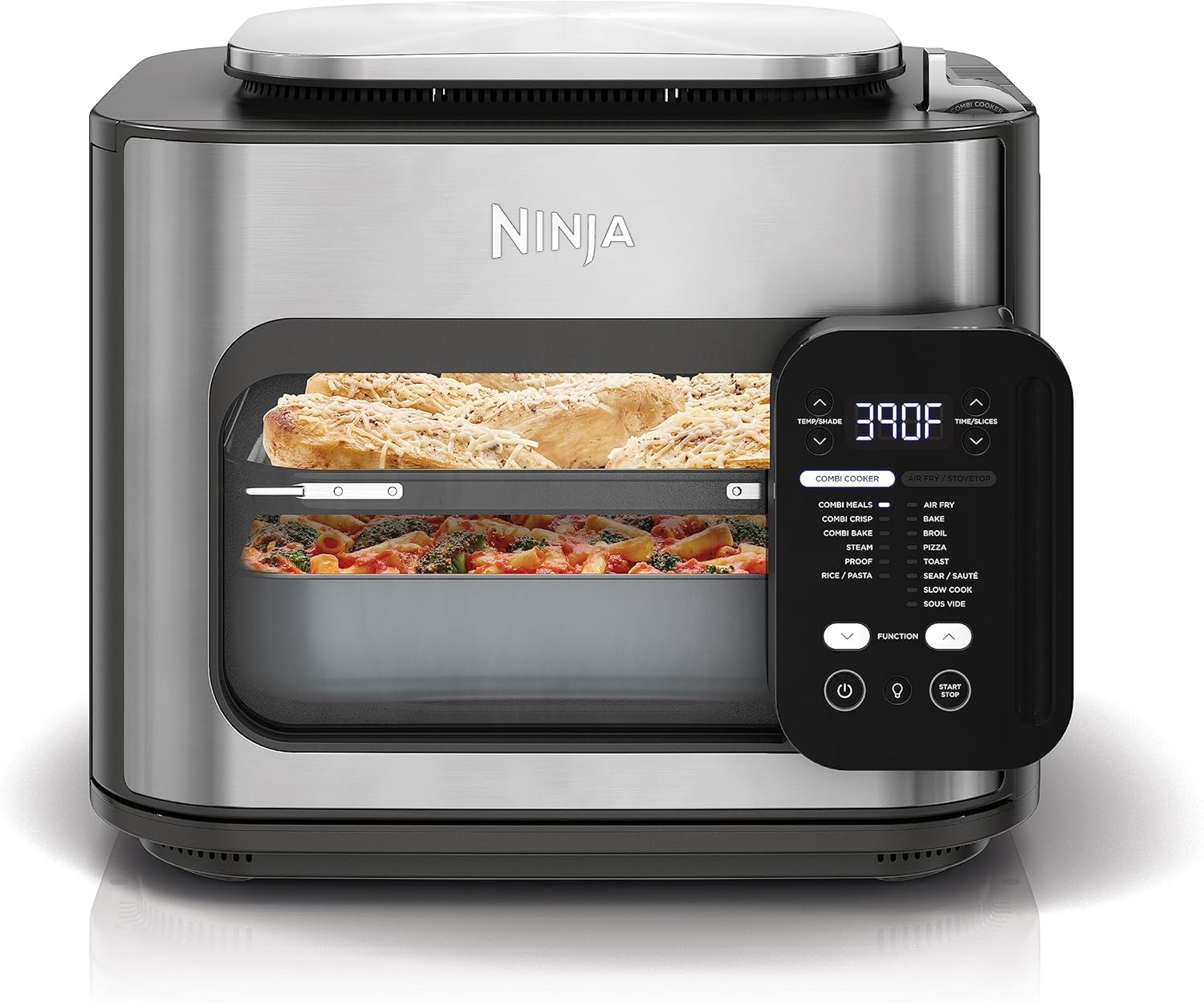 Ninja Combi Multicooker - 14-in-1 Air Fryer & Oven for Quick Meals in 15 Mins | Stainless Steel, SFP701