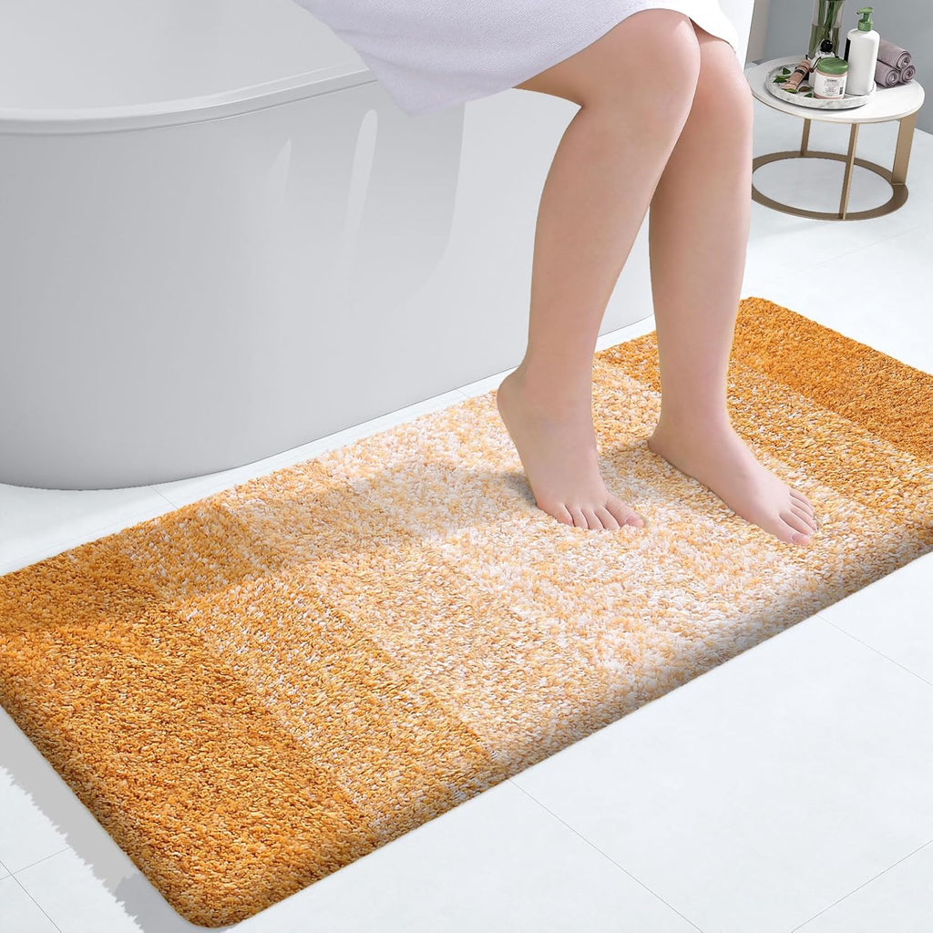 OLANLY Bathroom Runner Rug - Extra Soft Microfiber Mat with Rubber Backing | Quick-Dry, Washable, 44x24, Golden Yellow