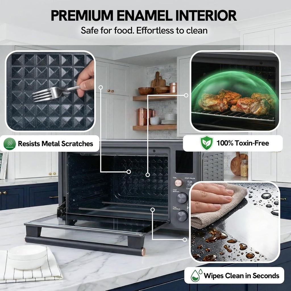 Val Cucina Non-Toxic Enamel Air Fryer Toaster Oven Combo - 26.3 QT Convection Oven | 10-in-1 with Infrared Heating