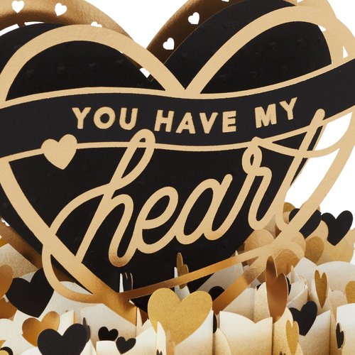 Hallmark Valentine's Day Pop Up Card (You Have My Heart) Signature Paper Wonder 3D Card for Anniversary, Love, Romantic Birthday, Sweetest Day