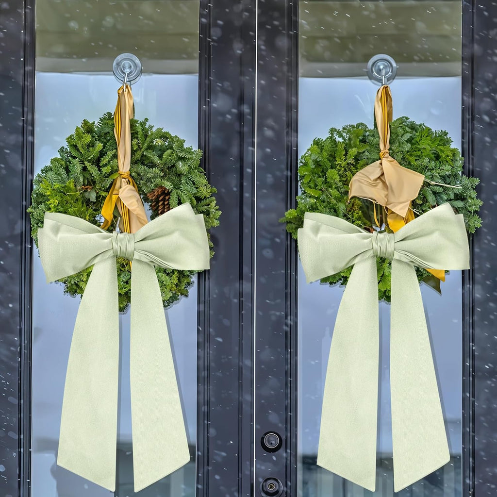 Regine Switzerland Sage Green Wreath Sash - Blank Satin Monogrammed Accessory for Front Door Decor