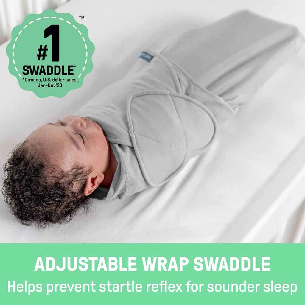 SwaddleMe by Ingenuity Baby Swaddle - 100% Cotton, 1.0 TOG, Pocket Fold Design, 0-3 Months, 3-Pack | Rainbow