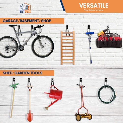 Heavy Duty Garage Hooks by [Brand Name] - 11 Inch Wall Mount Storage Hanger | 4 Pack for Tools, Ladders & More