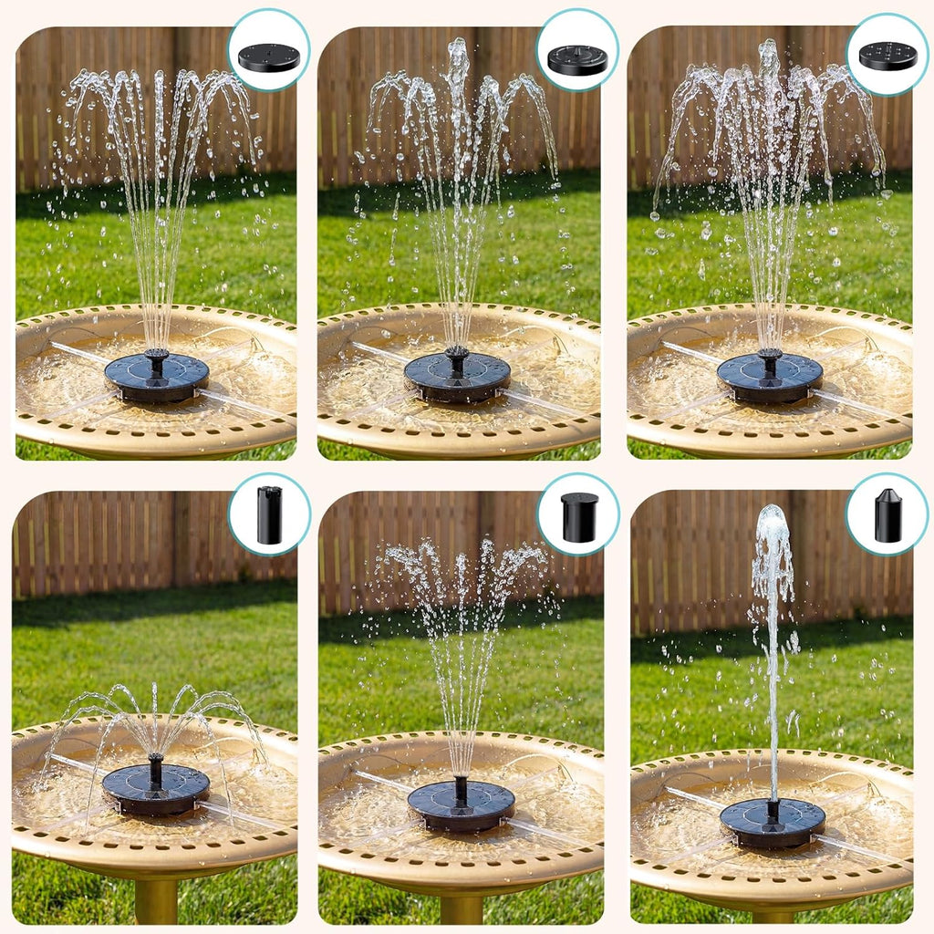 AMZtime Solar Fountain - Mini Solar Powered Water Pump for Bird Bath, Garden, Pond & Pool