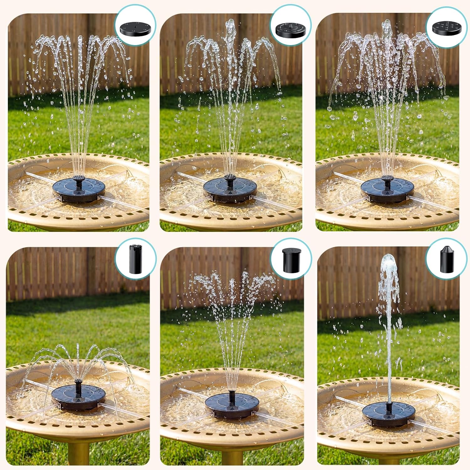 AMZtime Solar Fountain - Mini Solar Powered Water Pump for Bird Bath, Garden, Pond & Pool