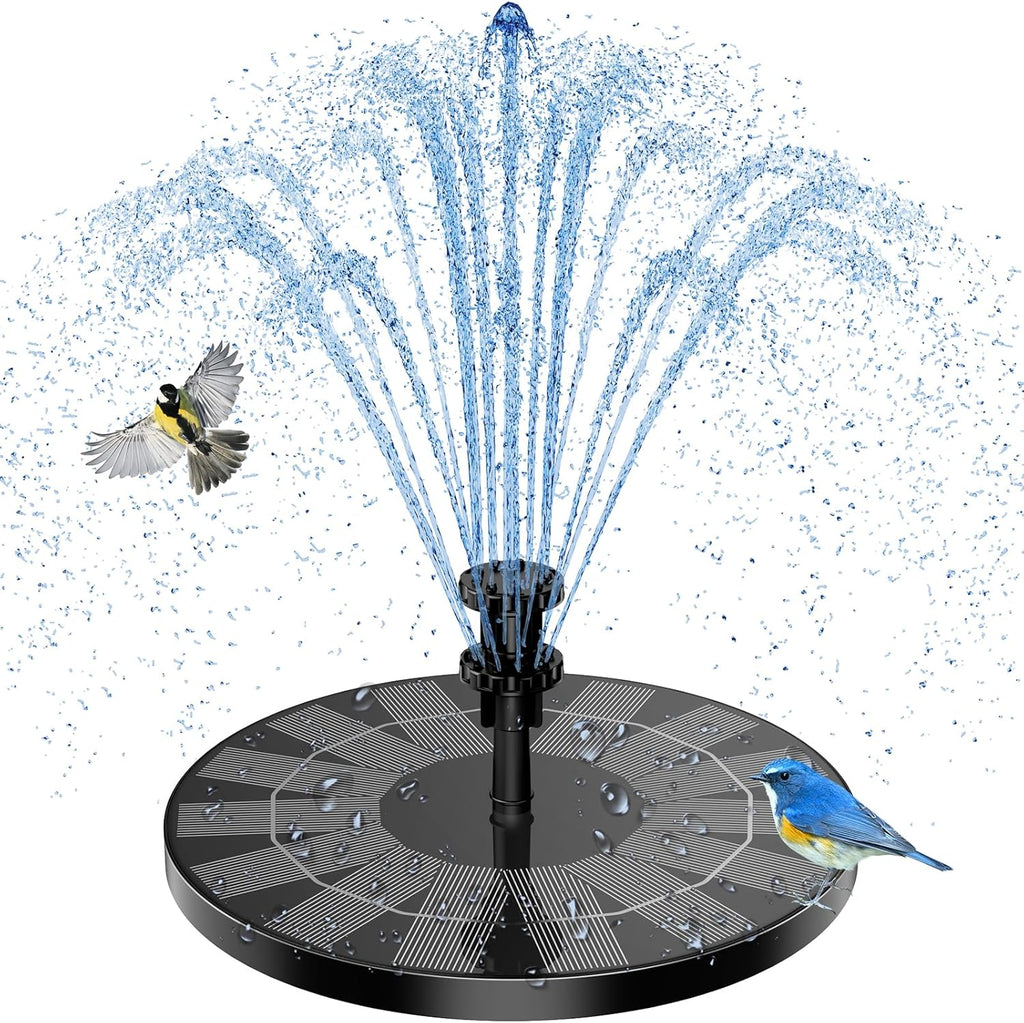 AISITIN Solar Garden Fountain - 3.5W Floating Pump with 6 Nozzles for Bird Bath & Aquarium