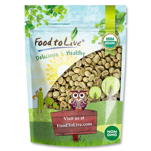 Food to Live Organic Colombian Huila Arabica Green Coffee Beans, 5 Pounds – Whole, Unroasted, Washed Bean. Single Origin. Fresh Crop. No-GMO, Vegan, Bulk