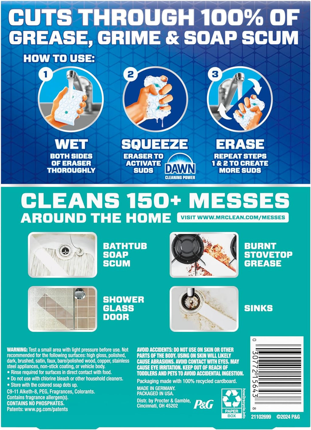 Mr. Clean Magic Eraser - Ultra Foamy All-Purpose Cleaner Sponge | 5 Count for Kitchen & Bathroom Cleaning