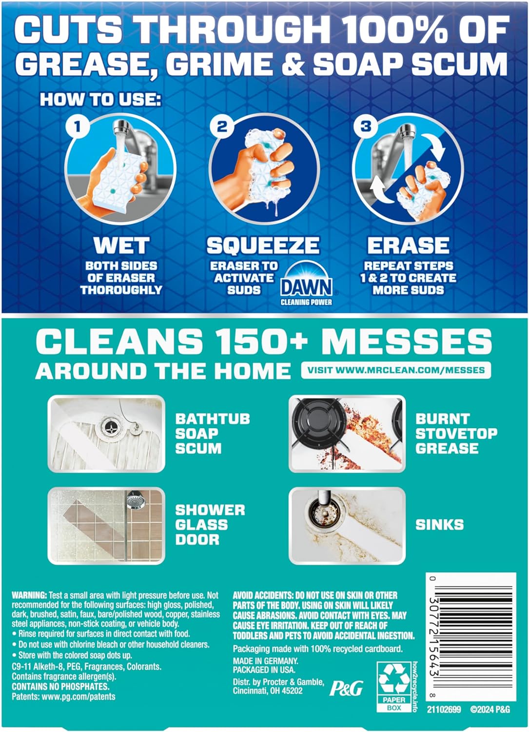 Mr. Clean Magic Eraser - Ultra Foamy All-Purpose Cleaner Sponge | 5 Count for Kitchen & Bathroom Cleaning