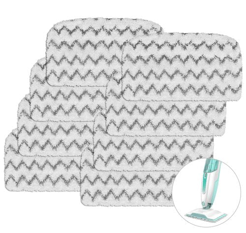 8 Pack Microfiber Steam Mop Replacement Pads for Shark Steam Mop S1000, S1000A, S1000C, S1000WM, S1001C Dirt Grip Steam Mop Pads, Washable & Reusable Microfiber Mop Pads for All Floor Clean
