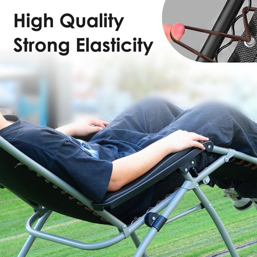 UNEEDE 4 Cords Zero Gravity Chair Replacement Cord, Antigravity Chair Replacement Cords for Repairing Zero Gravity Chair,Nylon Stretch Cord (Brown)