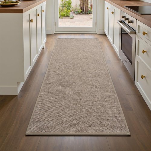 RESARE Kitchen Rugs, Non Slip Kitchen Mats for Floor, Absorbent Quick Dry Washable Kitchen Mats in Front of Sink, Hallway, Laundry, Kitchen Runner Rug(Beige, 17"x 70")