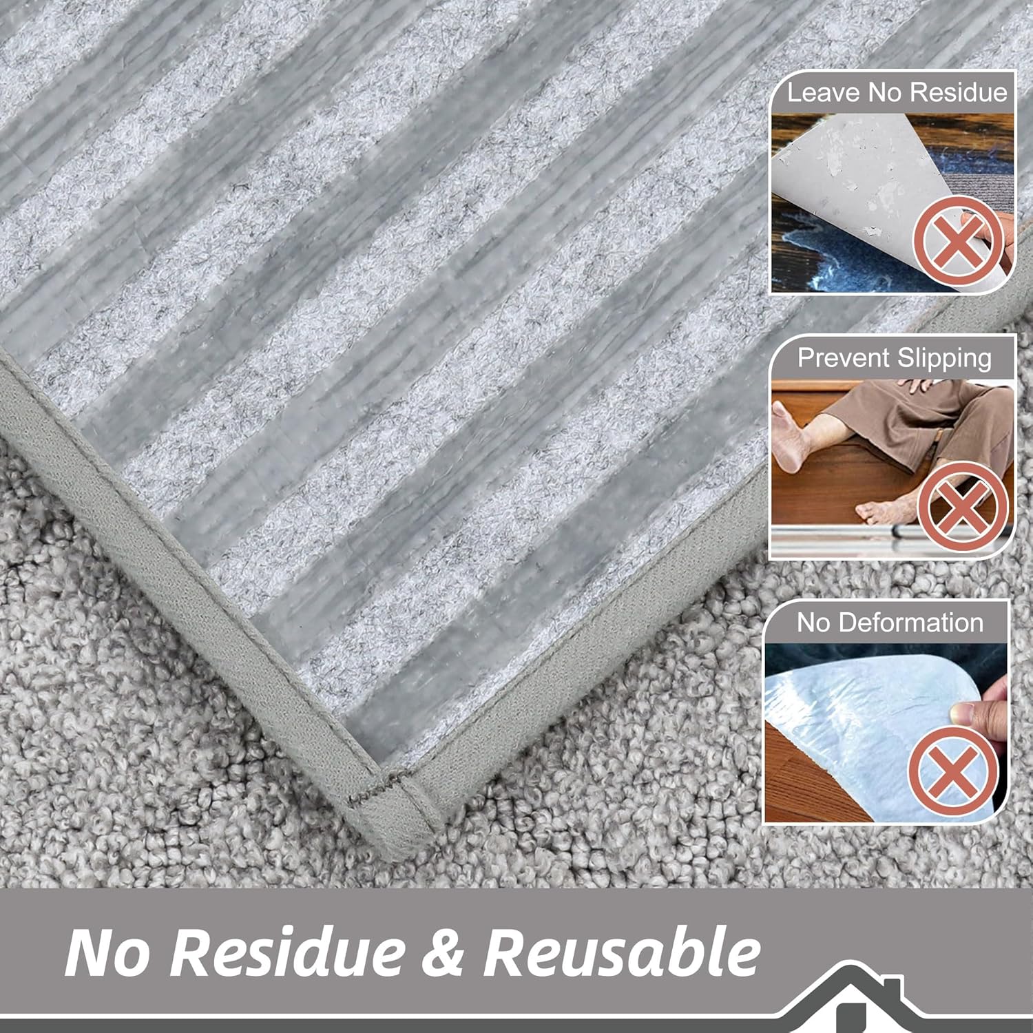 BEQHAUSE Non-Slip Carpet Stair Treads - Soft Indoor Stair Runners, 9" x 28", Grey, 15pcs