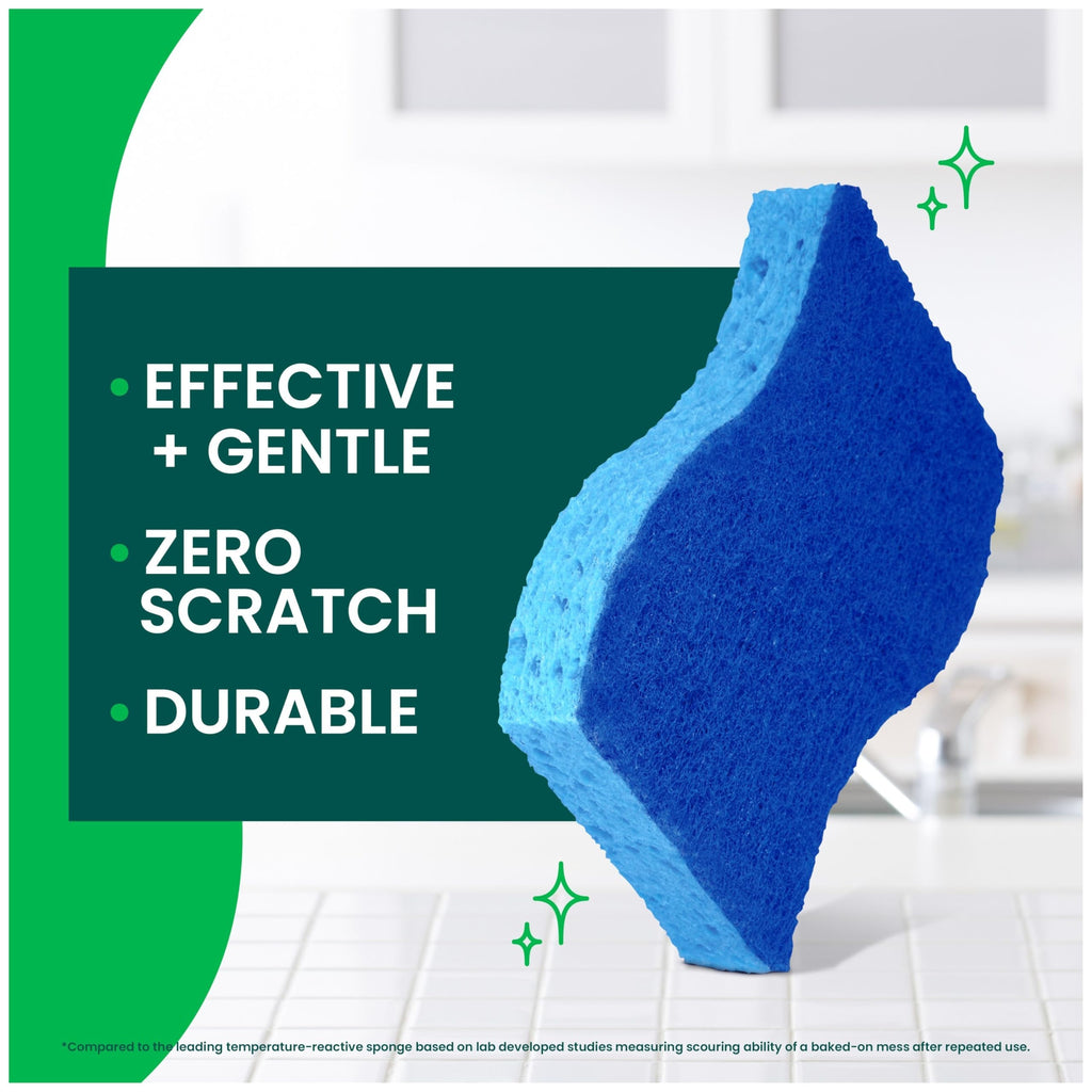 Scotch-Brite Zero Scratch Non-Scratch Scrub Sponges, Sponges for Cleaning Kitchen, Bathroom, and Household, non-scratch Sponges Safe for Non-Stick Cookware, 36 Scrubbing Sponges