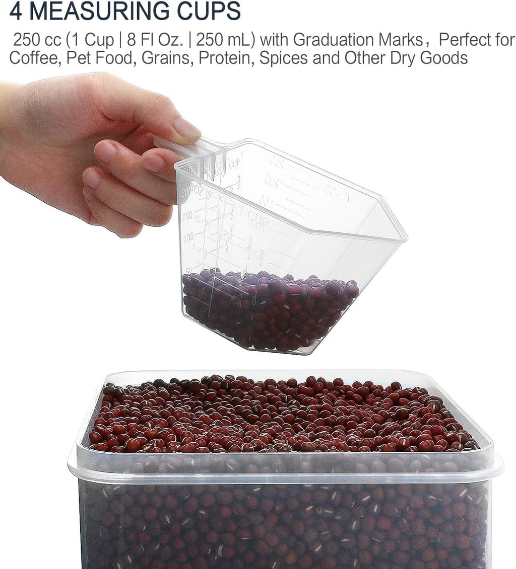 MCIRCO Extra Large 7QT Airtight Food Storage Containers - 4-Piece Set with Measuring Cups & Labels