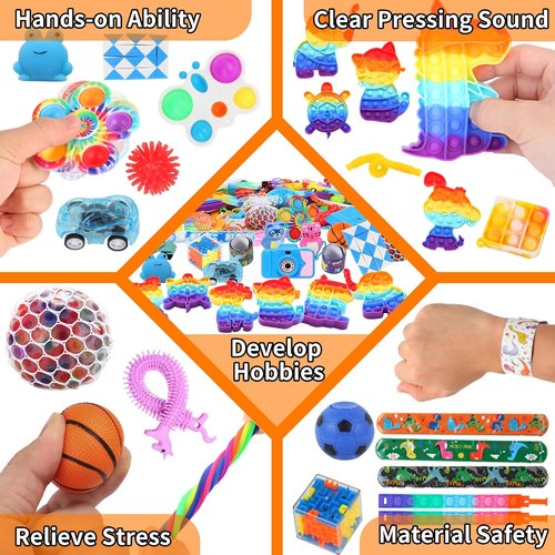 BILLFULL Fidget Toys Bulk - 1000 Pcs Party Favors for Kids | Birthday Gifts & Carnival Prizes