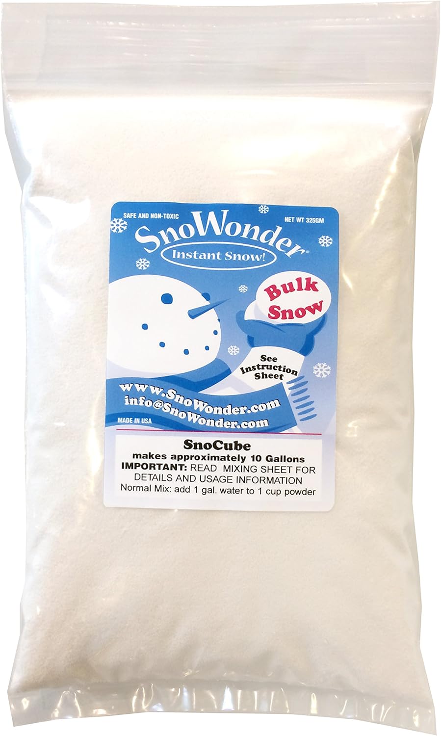 SnoWonder Instant Snow | Create 36 Gallons of Realistic Fake Snow for Fun Crafts & Cloud Slime