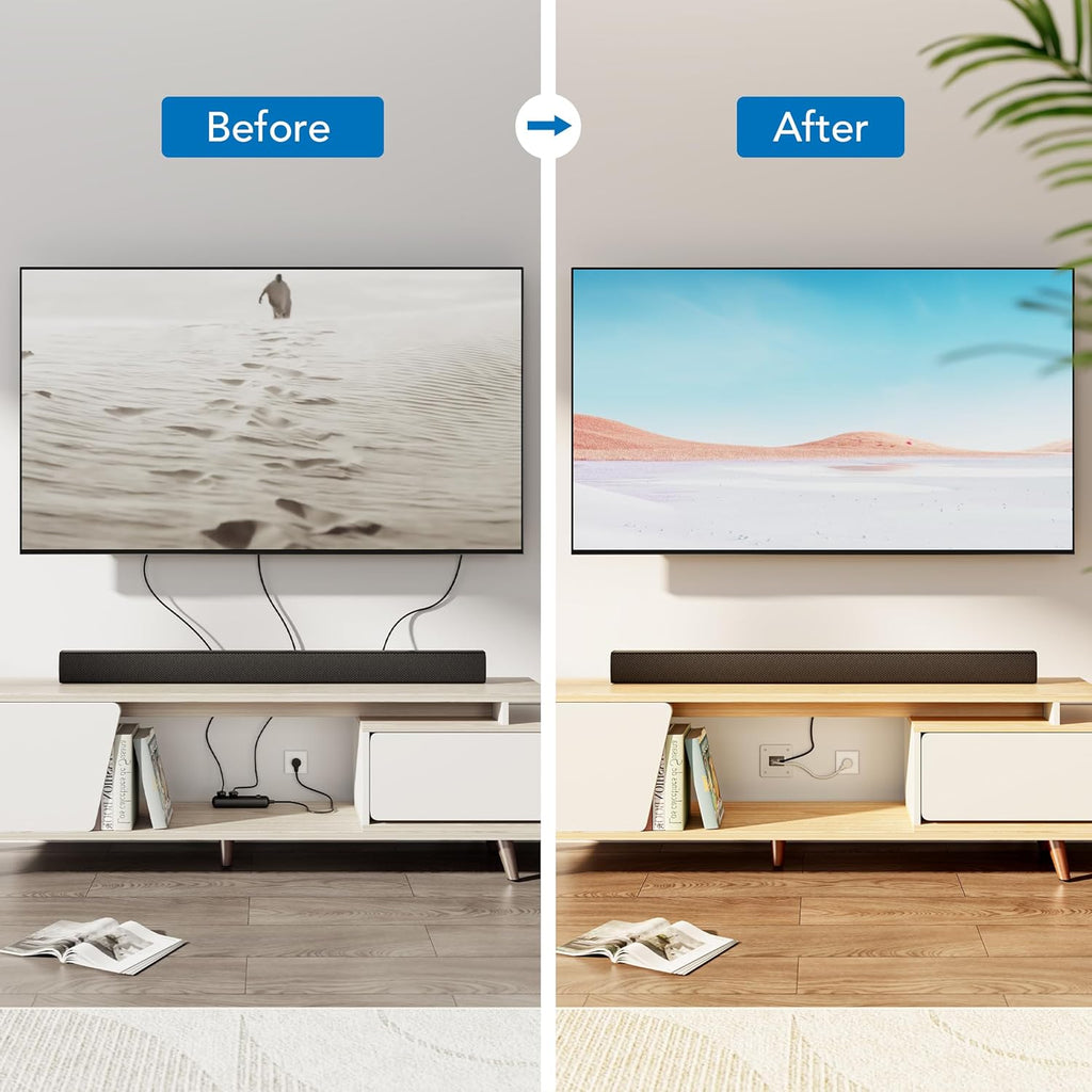 Mount-It! In-Wall TV Cable Concealer Kit - Triple Outlet, 9ft Cord & Hand Saw for Easy Cable Management