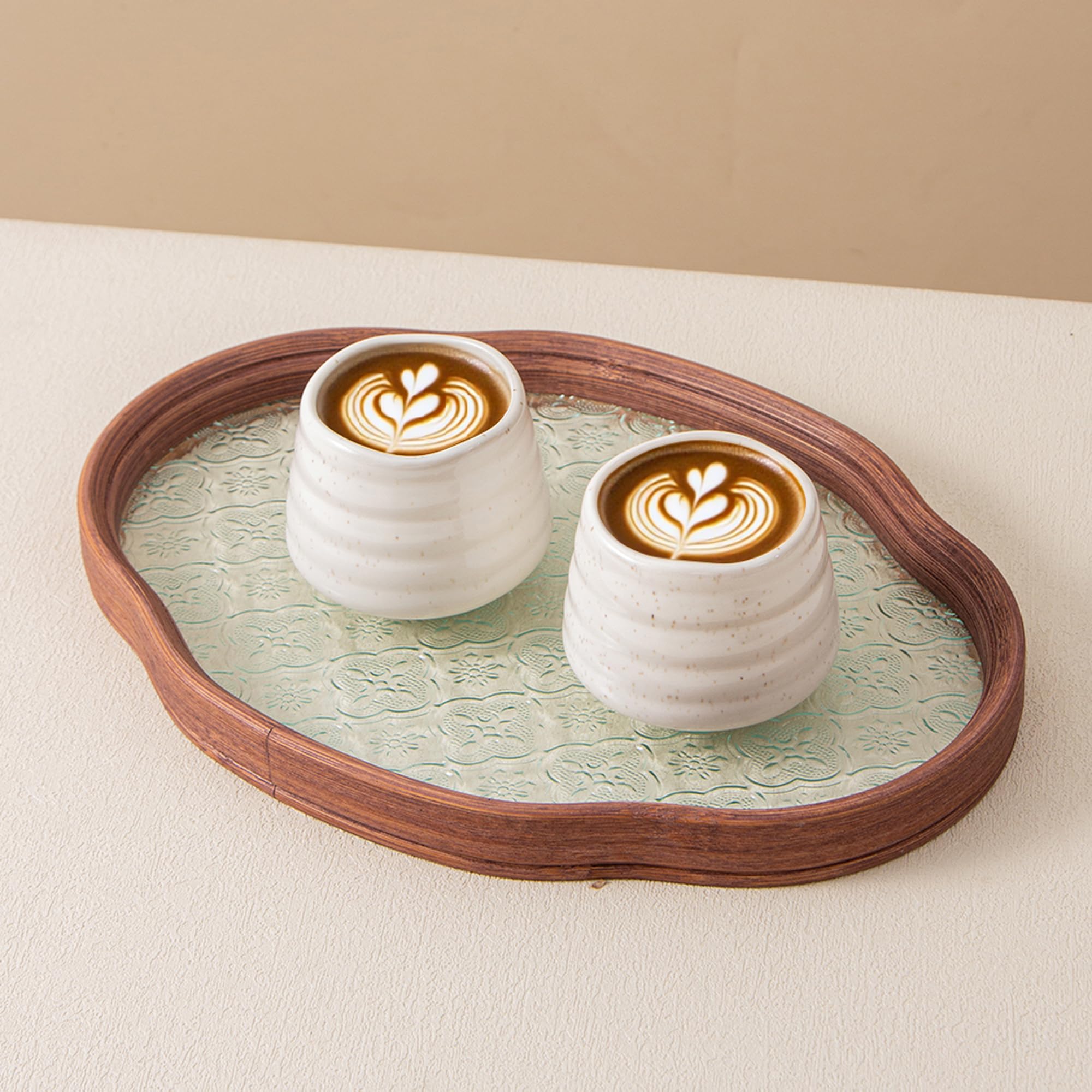 YumiPLUS 4pcs Japanese Tea Cup Set – 160ml 5.4OZ Ceramic Matcha Cup, Handless Espresso Cups, Small Porcelain Mugs for Coffee Tea Lovers (Speckle)