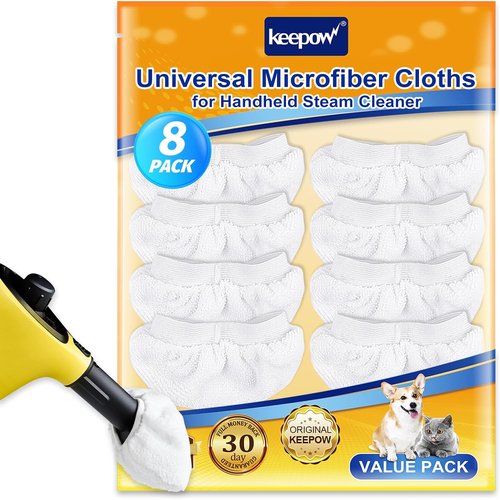 KEEPOW Microfiber Cloths for Handheld Steam Cleaners - 8 Pack Compatible with Bissell, Wagner, McCulloch