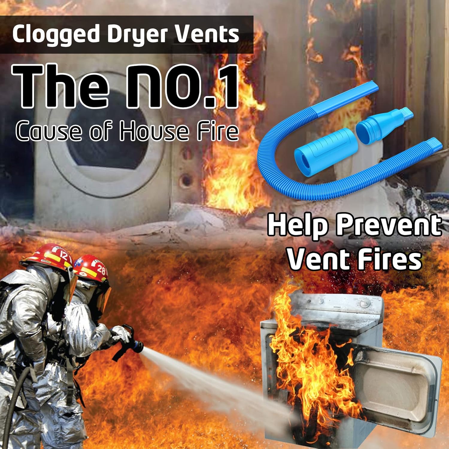 PetOde Dryer Vent Cleaner Kit - Versatile Lint Remover for Power Washer & Vacuum Hose
